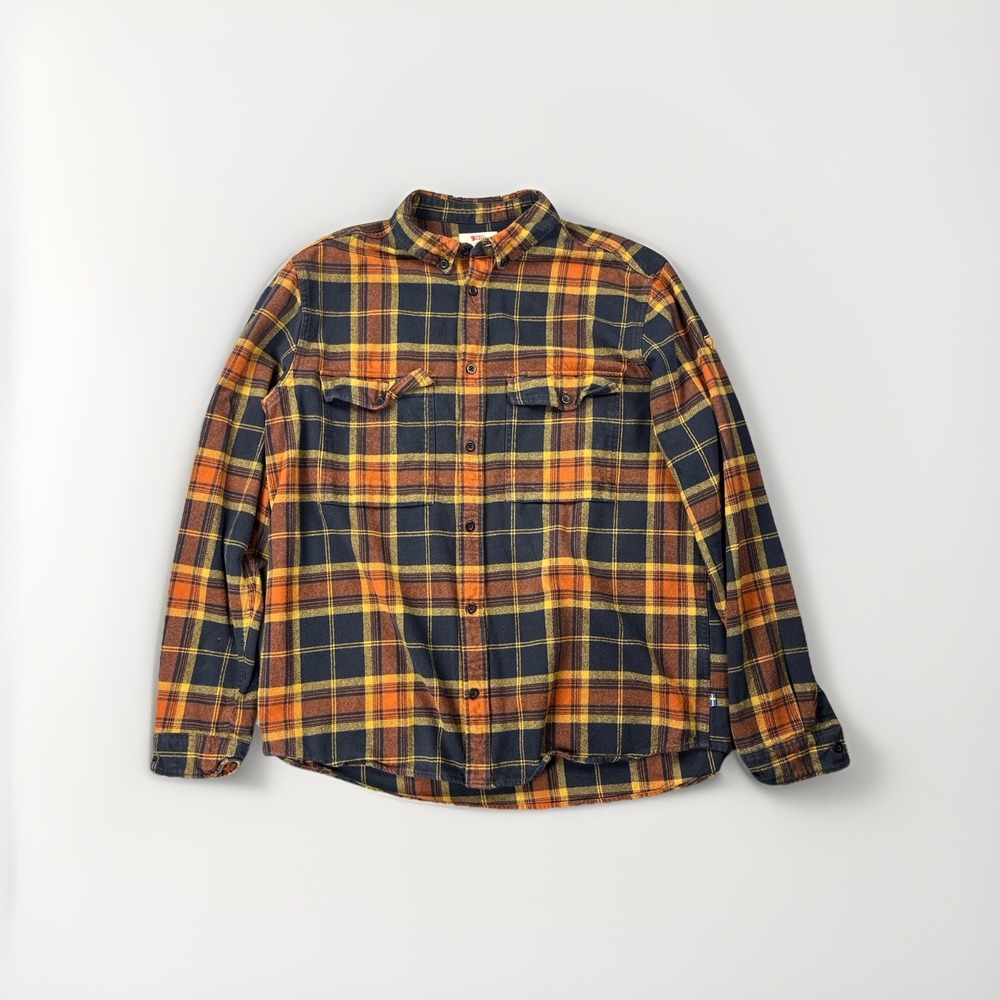 Fjallraven Flannel Shirt Men XXL Plaid Ovik Twill Button Down Relaxed Fit Autumn